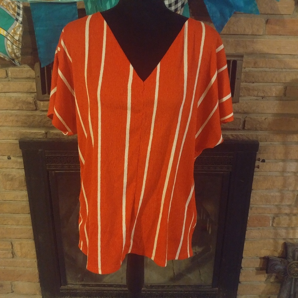 F & F Tesco Orange Striped Top